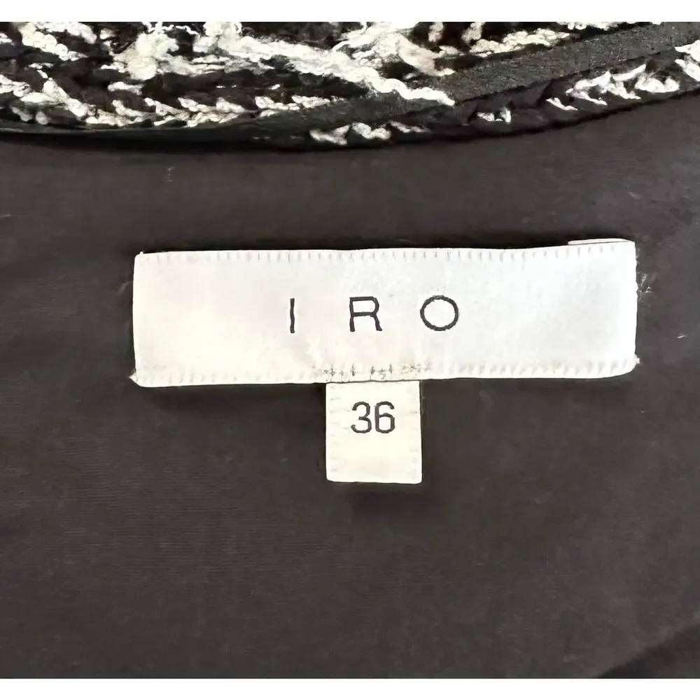 IRO Azure Boucle Jacket Black Ecru 36 US Size 4